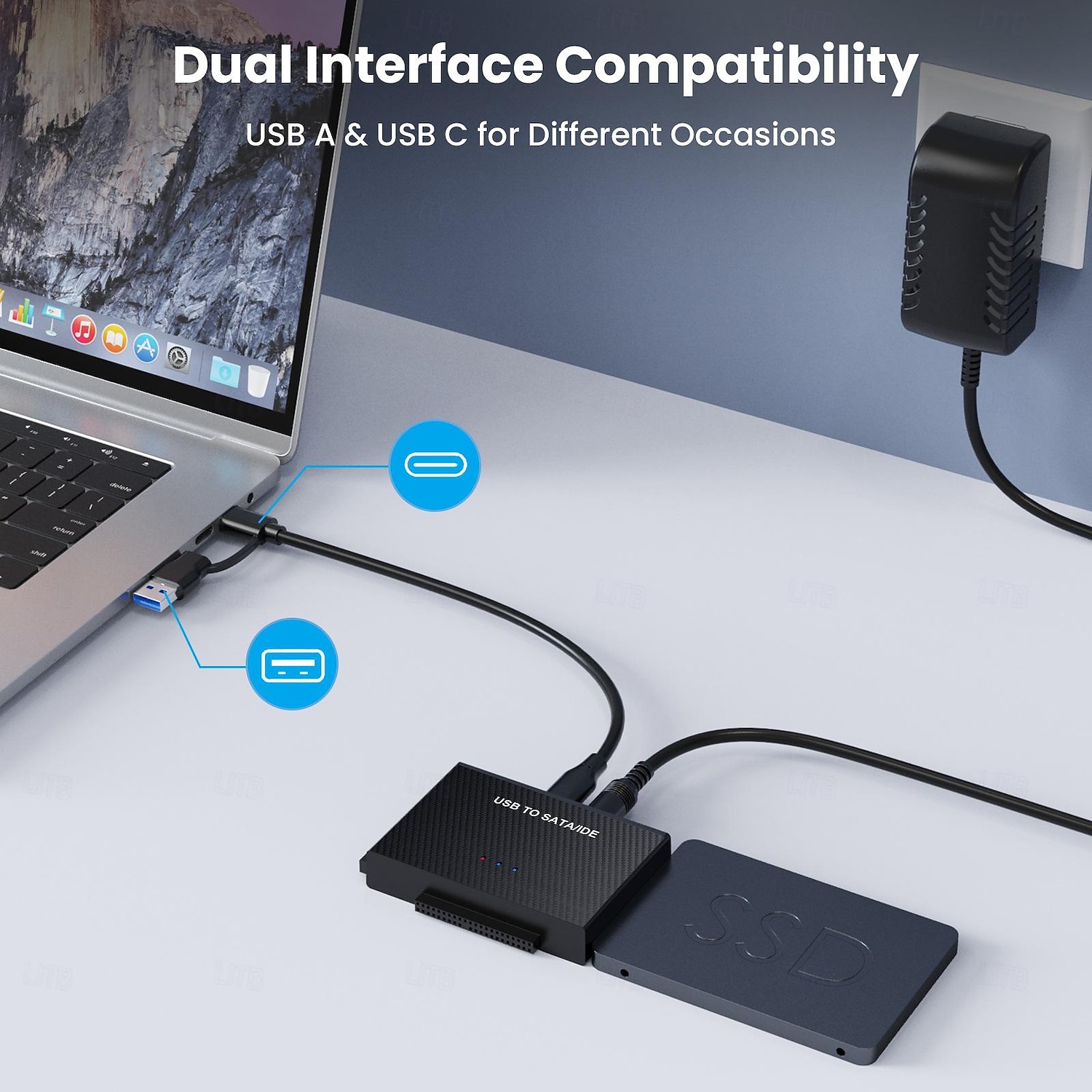 adattatore per disco rigido usb 3.0 a sata ide lettore di dischi rigidi esterni usb tipo-c kit di cavi convertitore di recupero dati ultra per unità ottica hdd ssd universale del 2025 a $39.99 –P2