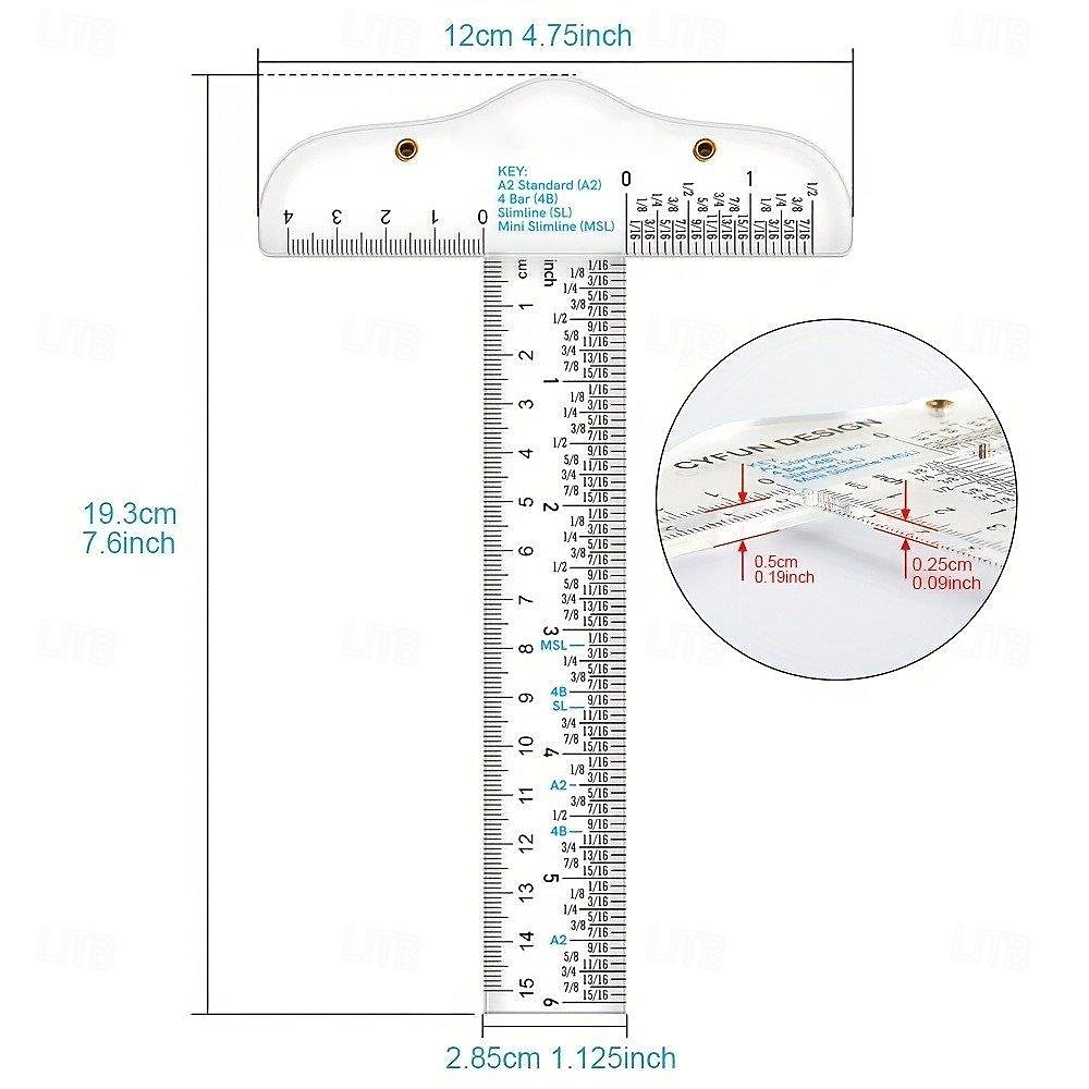 Clear Acrylic T-Square Ruler Crafting and Precision Drawing 6 inch Clear Measuerments Ruler Handtool 2025 - $15.99 –P8