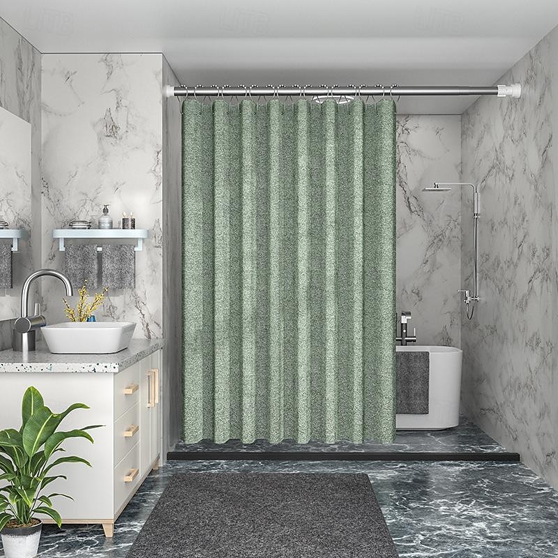 2025年 リネンテクスチャシャワーカーテン 12個のプラスチックフック付き 180cm*180cm(70"*70") ヘビーデューティ生地のシャワーカーテンセット ラグジュアリー防水ポリエステル布シャワーカーテン バスルーム用 コレクション – $22.99 –P8
