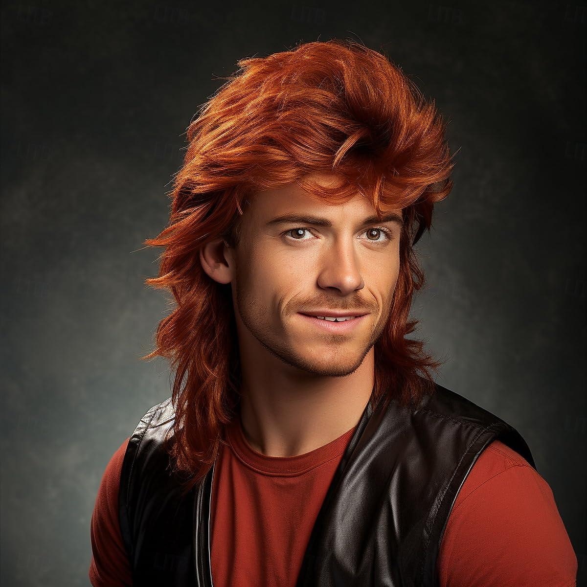 peruca ruiva loira mullet perucas engraçadas para adultos para homens peruca pop rock peruca joe dirt peruca para anos 70 peruca dos anos 80 peruca cosplay de carnaval perucas de festa de 2025 por GBP £12 –P1