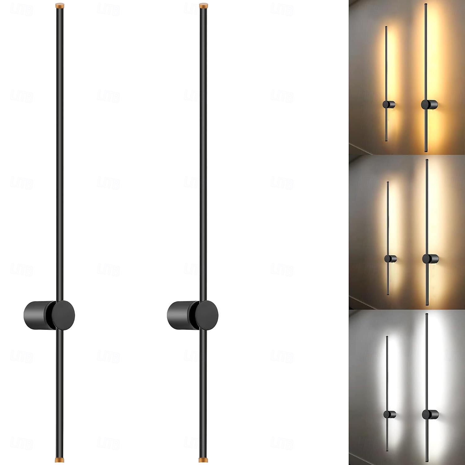 led inomhusvägglampor 3-färgs ljuskälla 97cm 1st/2st 8w ip20 lång list modern nordisk rotationsvägglampa med linjärt rör för sovrumstrappa hall bakgrundsbelysning 110-240v 2025 - $99.99 –P2