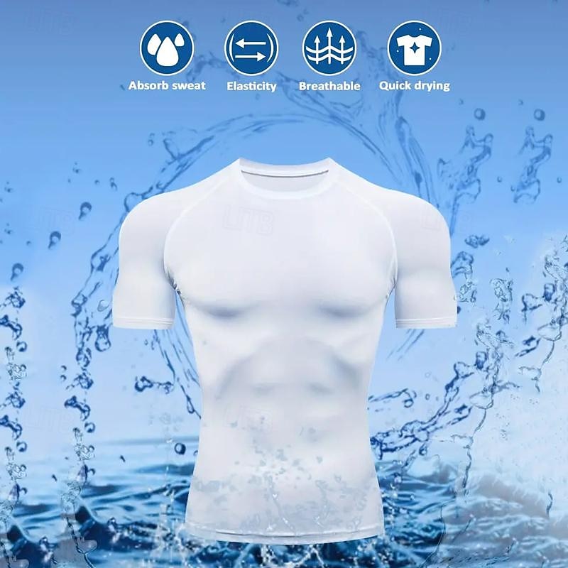 Муж. Компрессионная футболка Спортивная рубашка Фитнес-рубашка С короткими рукавами Футболка Футболка Повседневные Одежда для спорта и отдыха Пауки Быстровысыхающий Мягкий Дышащий 2025 - $15.49 –P14
