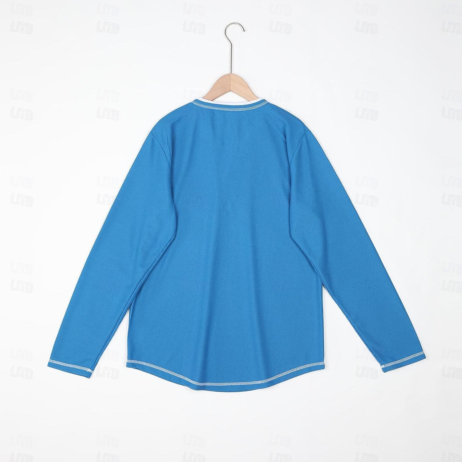 Herr T-shirt Waffle Henley Shirt Henleytröja T-tröja Långärmad tröja Färgblock Henley Gata Semester Långärmad Lappverk Kläder Mode Designer Grundläggande 2025 - $20.99 –P5