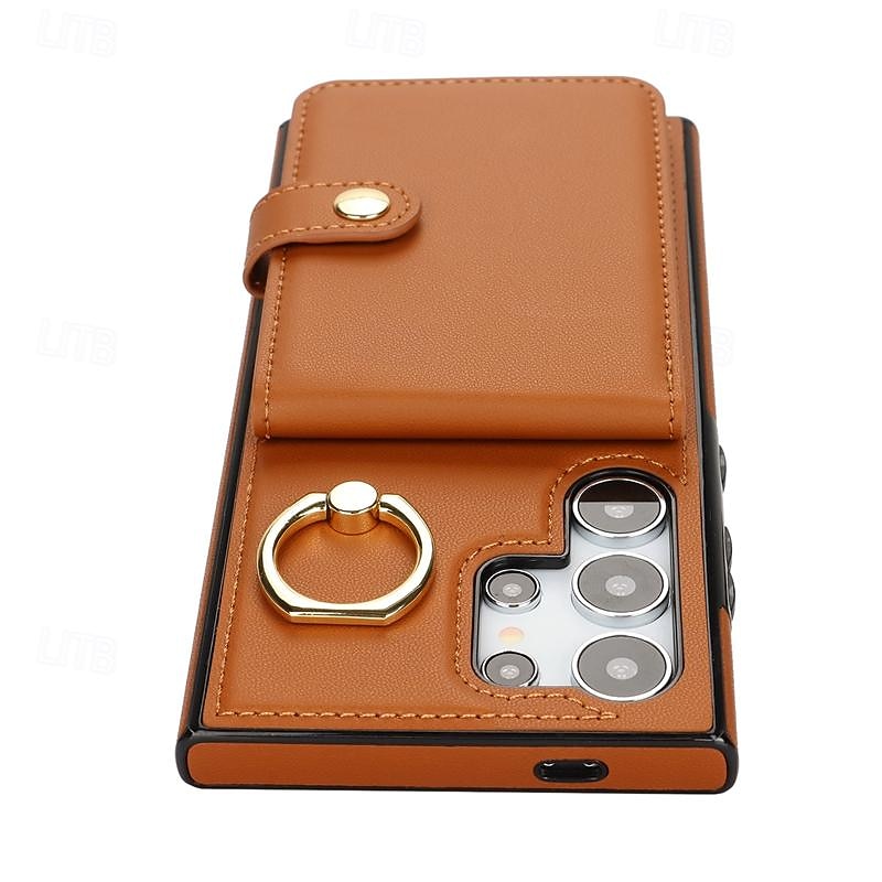 telefon Carcasă Pro Samsung Galaxy S24 Ultra Plus S23 Ultra Plus S22 Plus Ultra A55 A35 A25 A15 5G A14 A54 A53 S25 Ultra Pouzdro na peněženku se stojánkem Držák na prsteny Slot pro kartu Retro TPU PU 2025 - $19.99 –P7