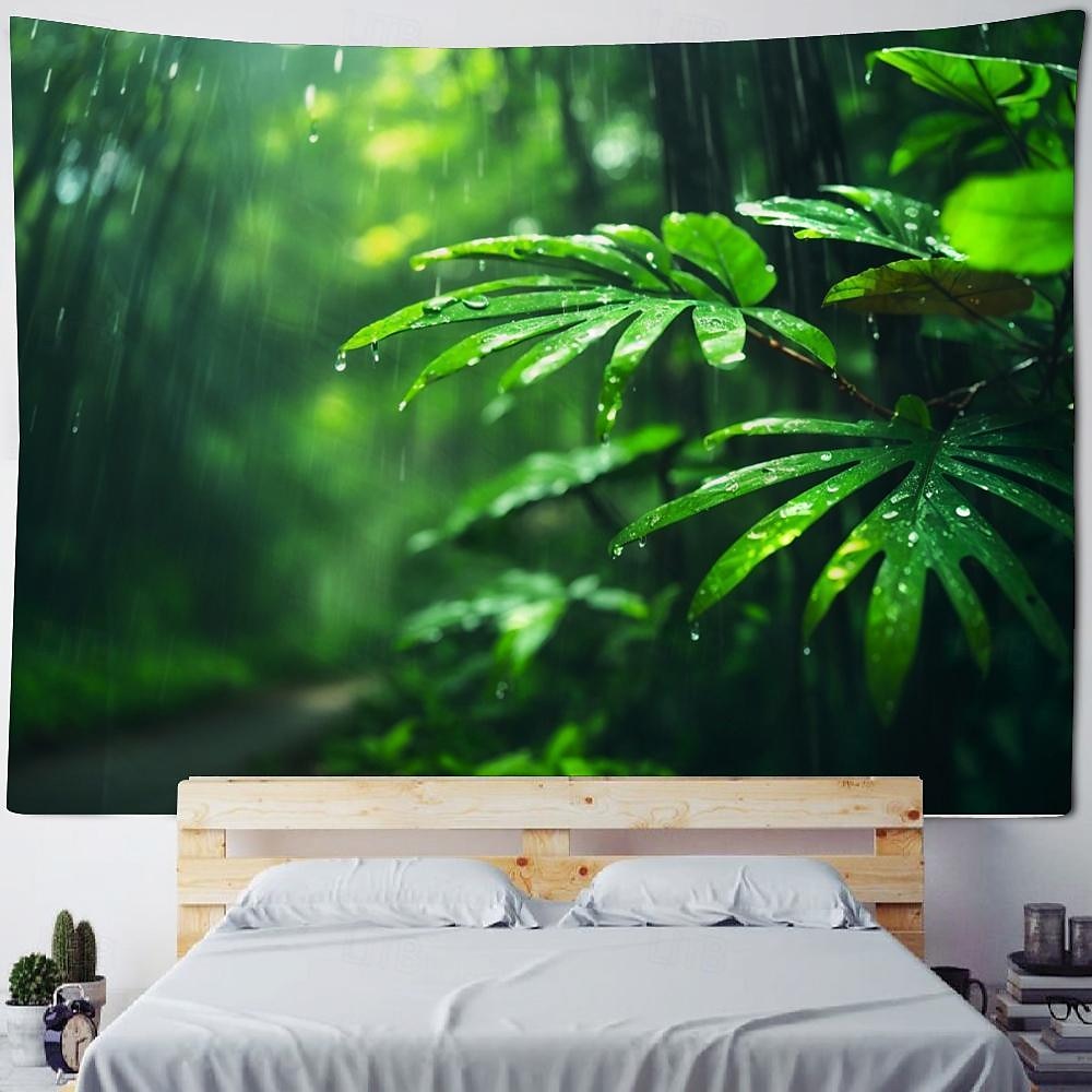 natur landskap blader hengende billedvev veggkunst stor billedvev veggmaleri dekor fotografi bakteppe teppe gardin hjem soverom stue dekorasjon 2025 - $16.99 –P3