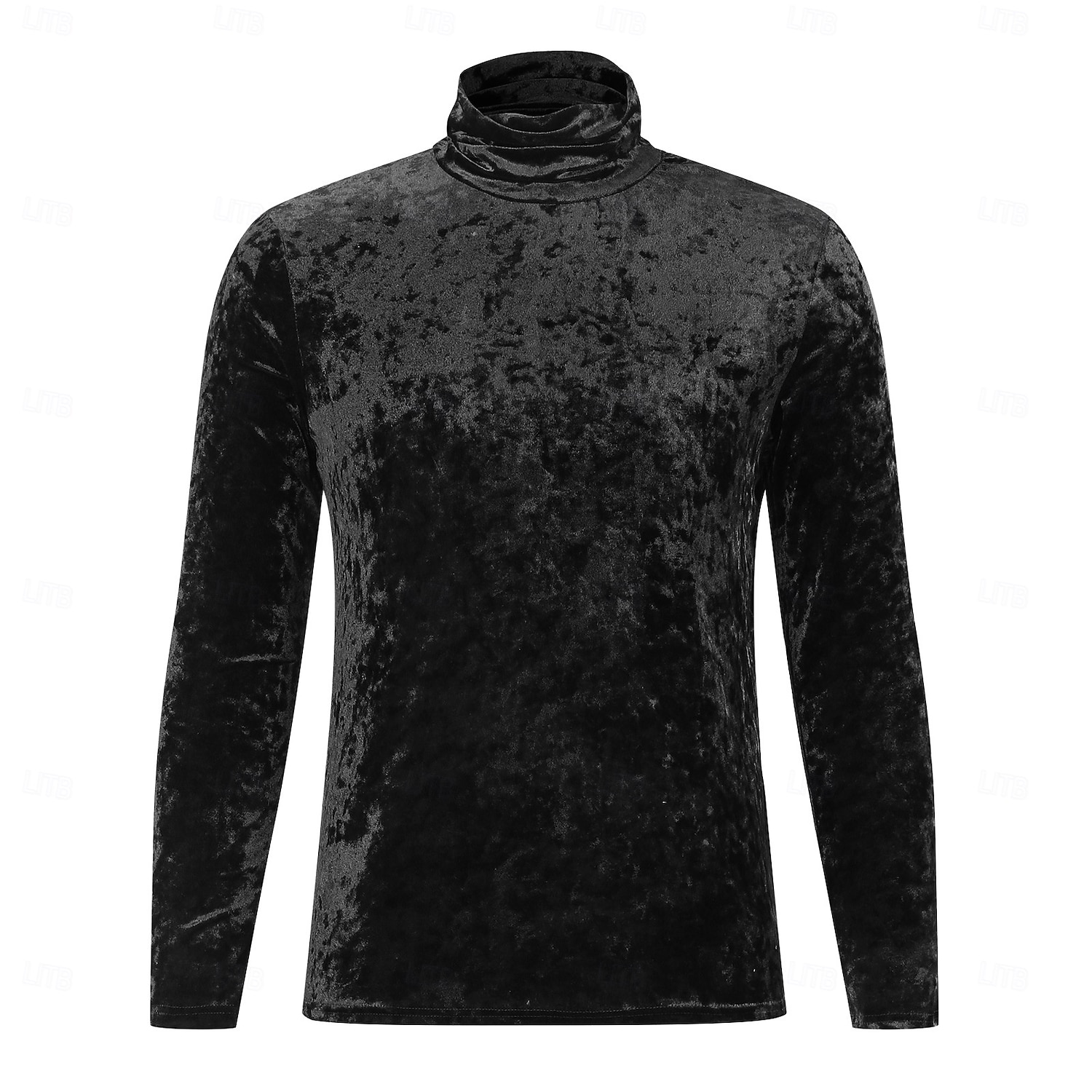 Herr T-shirt i sammet Långärmad tröja Mock turtleneck Långärmad Polokrage Sommar Ensfärgat Dagligen Hawaiisk Knappar Utomhus Gata Casual Svart Vit Grön Topp t-shirt för män 2025 - $17.99 –P4