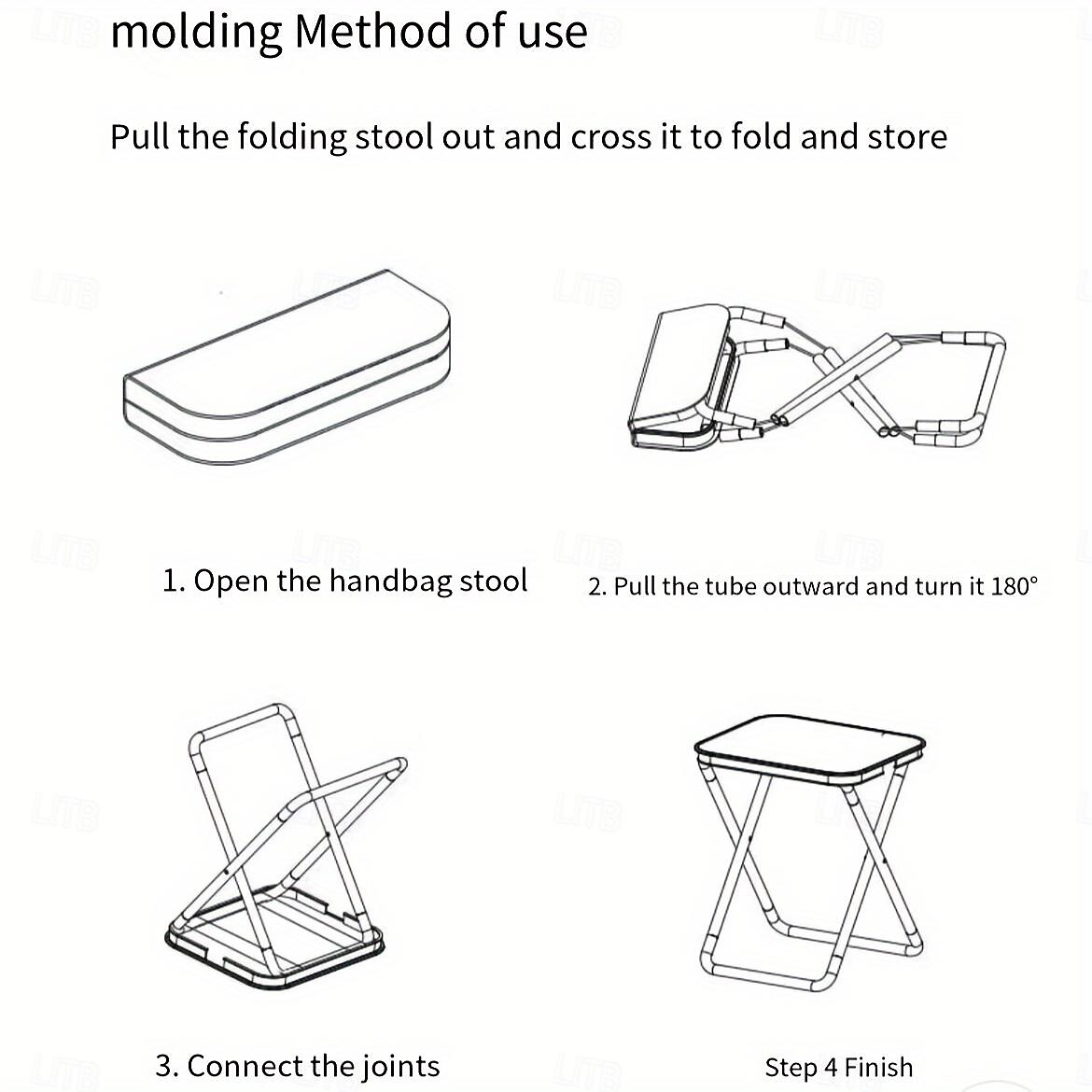 Compact Square Iron Folding Stool Collapsible Stool Adjustable Zipper Portable, Lightweight, and Durable for Outdoor Camping, Fishing, and Backpacking - Easy to Carry and Store 2025 - $18.99 –P5