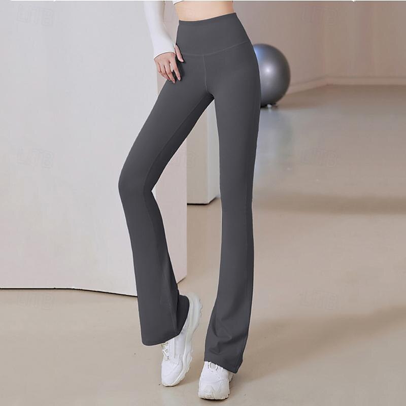 Dam Yogabyxor Utsvängda byxben Elastiskt midjeband Hög midja Yoga Gymträning Pilates Trikåer Mörkgrå Svart Blå sporter Sportkläder Elastisk Smal 2025 - $16.49 –P15