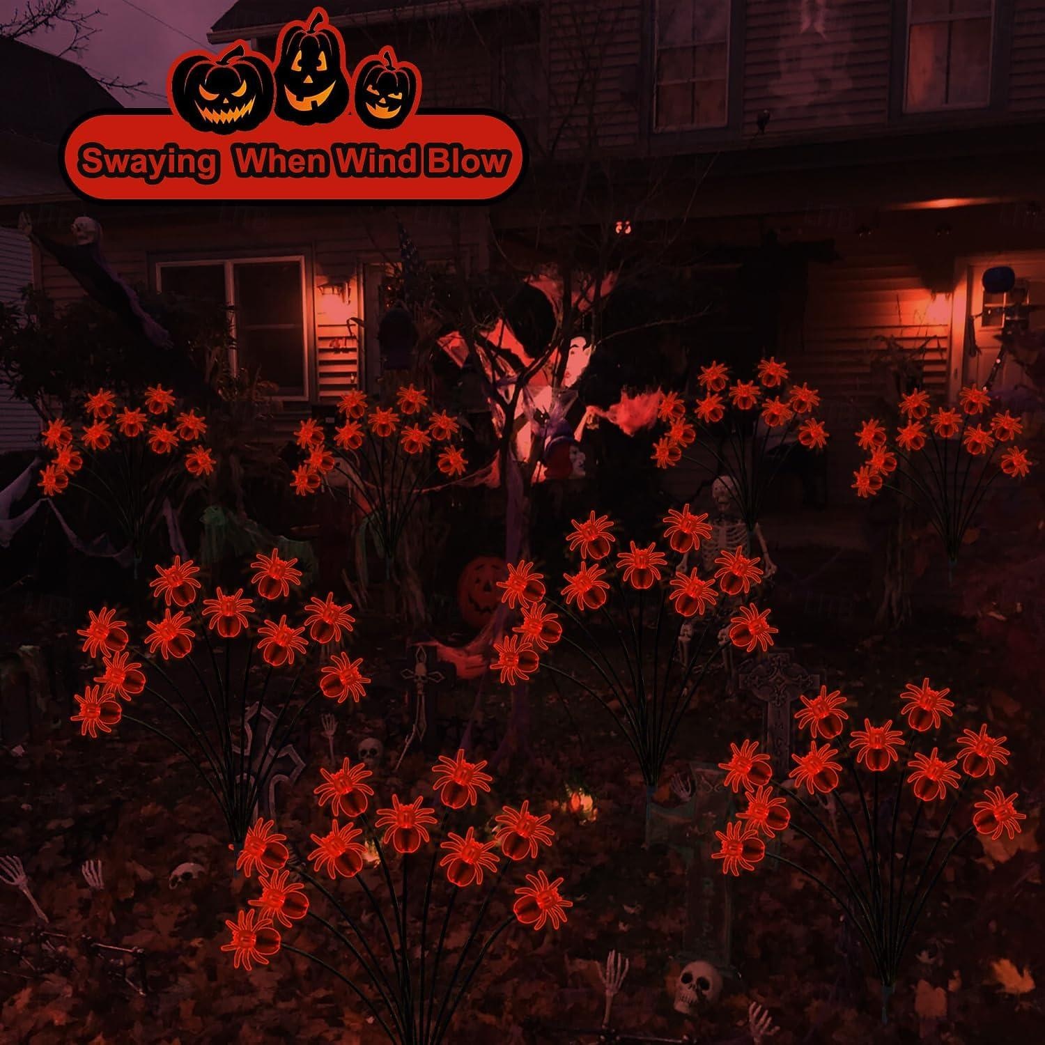 2pcs Halloween Solar Firefly Swing Spiders Light Purple Red Green Solar Outdoor Lawn Pathway Lights Waterproof Plug In the Ground Lamp Swing with the Wind for Outdoor Yard Garden Pathway Patio Decoration Lamp 2026 - $27.99 –P7