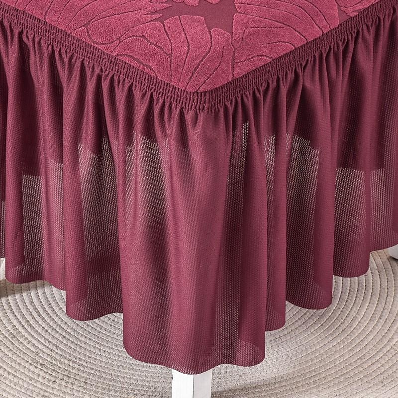 stolsöverdrag med kjolfåll elegant och snygg design mjukt och slitstarkt tyg perfekt för matsal eller speciella tillfällen ger fullt stolskydd lätt att installera och maskintvättbar 2025 - $19.49 –P8