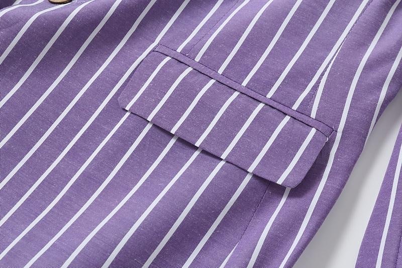 Miesten Valmistujaiset Bleiseri Muodollinen iltajuhla Hääjuhla Syntymäpäiväjuhlat Muoti Vapaa-aika 봄 & Syksy 95% polyesteriä 5% spandexia Raita Tasku Rento / arki Yksirivinen Bleiseri Punastuvan 2025 - $57.99 –P6