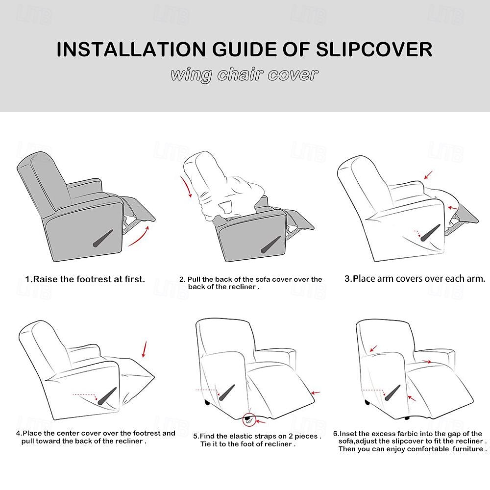 Housse de fauteuil inclinable en daim imperméable, couleur unie, housse de protection simple, housse de chaise à bascule super lisse de 2025 ? $37.99 –P2