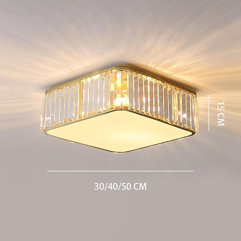 plafoniere a led plafoniera in cristallo sorgente luminosa a 3 colori 30/40 / 50cm fiore a 3 luci montaggio ad incasso dimmerabile moderno stile nordico cristallo metallo e27 per camera da letto del 2025 a $136.99 –P3