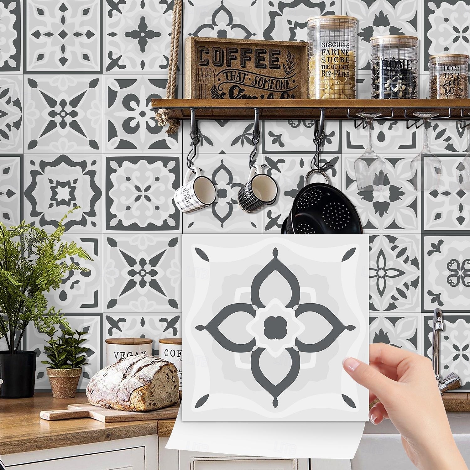 24 adesivi per piastrelle in stile marocchino, decalcomanie murali in PVC con pellicola di cristallo ispessita, impermeabili &Decorazione murale in piastrelle retrò, antiolio e rimovibili, per bagno, del 2025 a $10.99 –P1