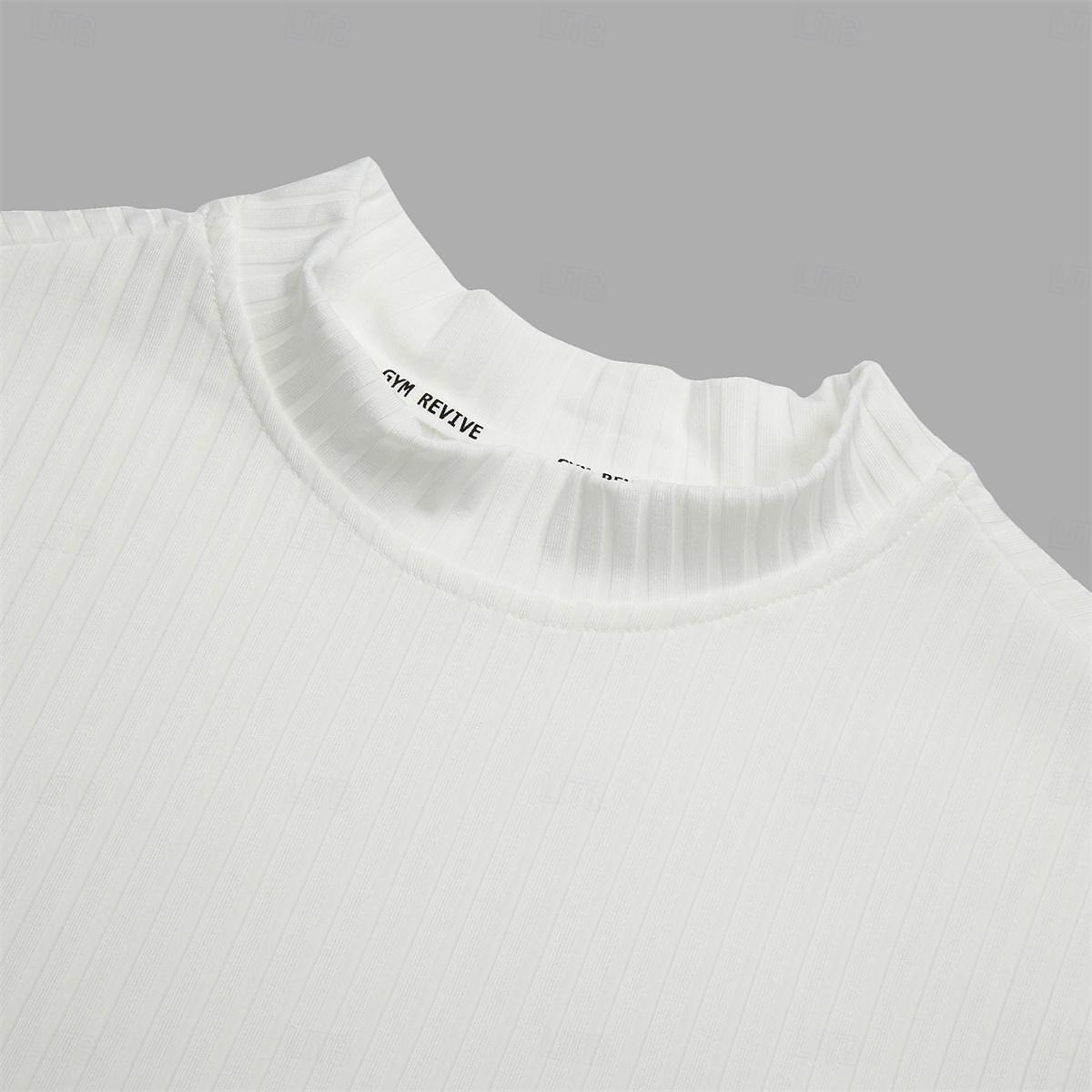 Men's T Shirt Muscle Shirt Ribbed Knit tee Tee Top Short Sleeves Turtleneck Summer Plain Pit Strip Fashion Designer Basic Slim Fit Vacation Street Going out Green Top Tee for Men 2026 - $17.99 –P3