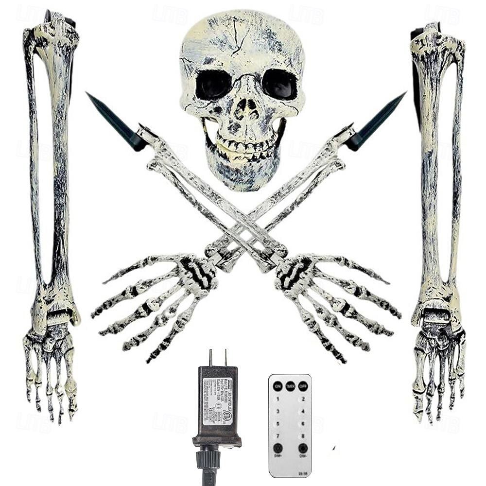 2025年 ハロウィーンの照明付きスケルトンランプ 中庭の庭の装飾小道具 LED 発光ゴーストハンド スケルトンハンド 地面に挿入されたランプ 休日の雰囲気の装飾小道具 US 110V 1個 コレクション – $55.99 –P11