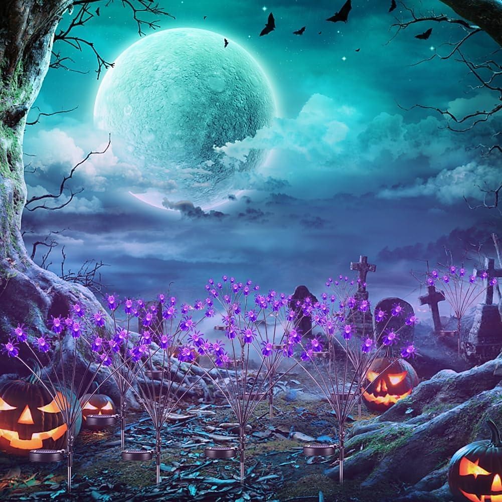 2pcs Halloween Solar Firefly Swing Spiders Light Purple Red Green Solar Outdoor Lawn Pathway Lights Waterproof Plug In the Ground Lamp Swing with the Wind for Outdoor Yard Garden Pathway Patio Decoration Lamp 2026 - $27.99 –P18
