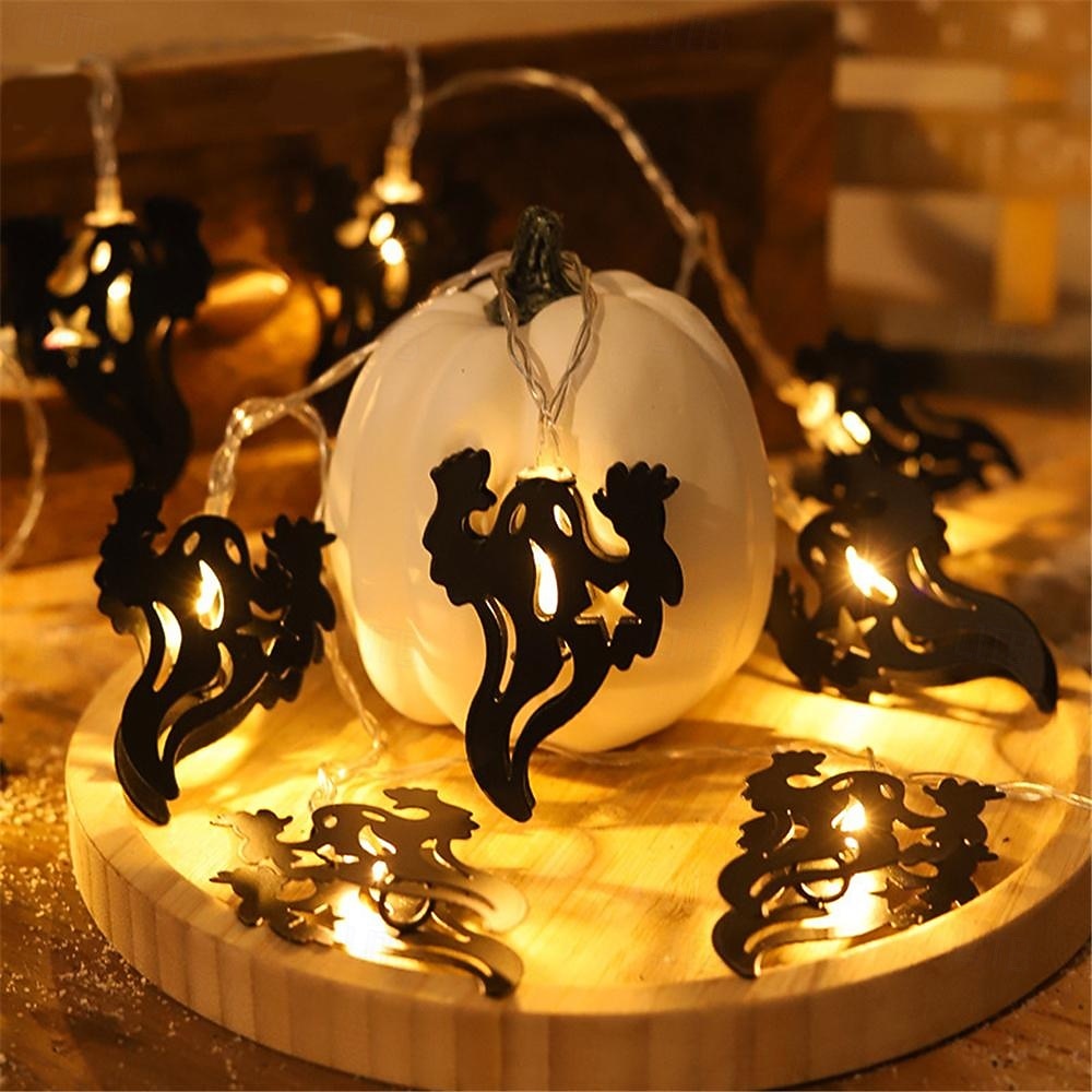 1,5 m - 10 LEDs Halloween Fledermaus Krähe Geister Lichterkette LED Eisenförmiges Licht Nachtlicht Beleuchtete Geister Festival Party Dekoration Licht Garten Hof Atmosphäre Licht Batterien betrieben 1 2026 - $13.99 –P9