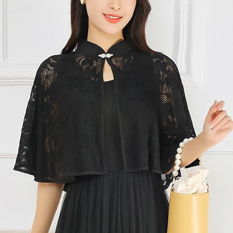 Estolas de Señora Elegante Lujo Sin Mangas Poliéster Velos de Boda Con Encaje Para Boda Verano 2025 - $21.99 –P5