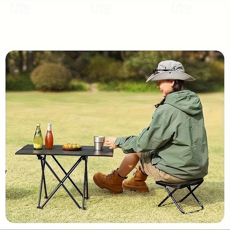 Compact Square Iron Folding Stool Collapsible Stool Adjustable Zipper Portable, Lightweight, and Durable for Outdoor Camping, Fishing, and Backpacking - Easy to Carry and Store 2025 - $18.99 –P2