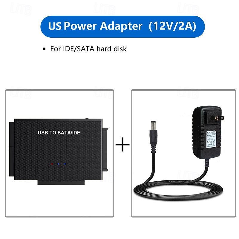 adattatore per disco rigido usb 3.0 a sata ide lettore di dischi rigidi esterni usb tipo-c kit di cavi convertitore di recupero dati ultra per unità ottica hdd ssd universale del 2025 a $39.99 –P7