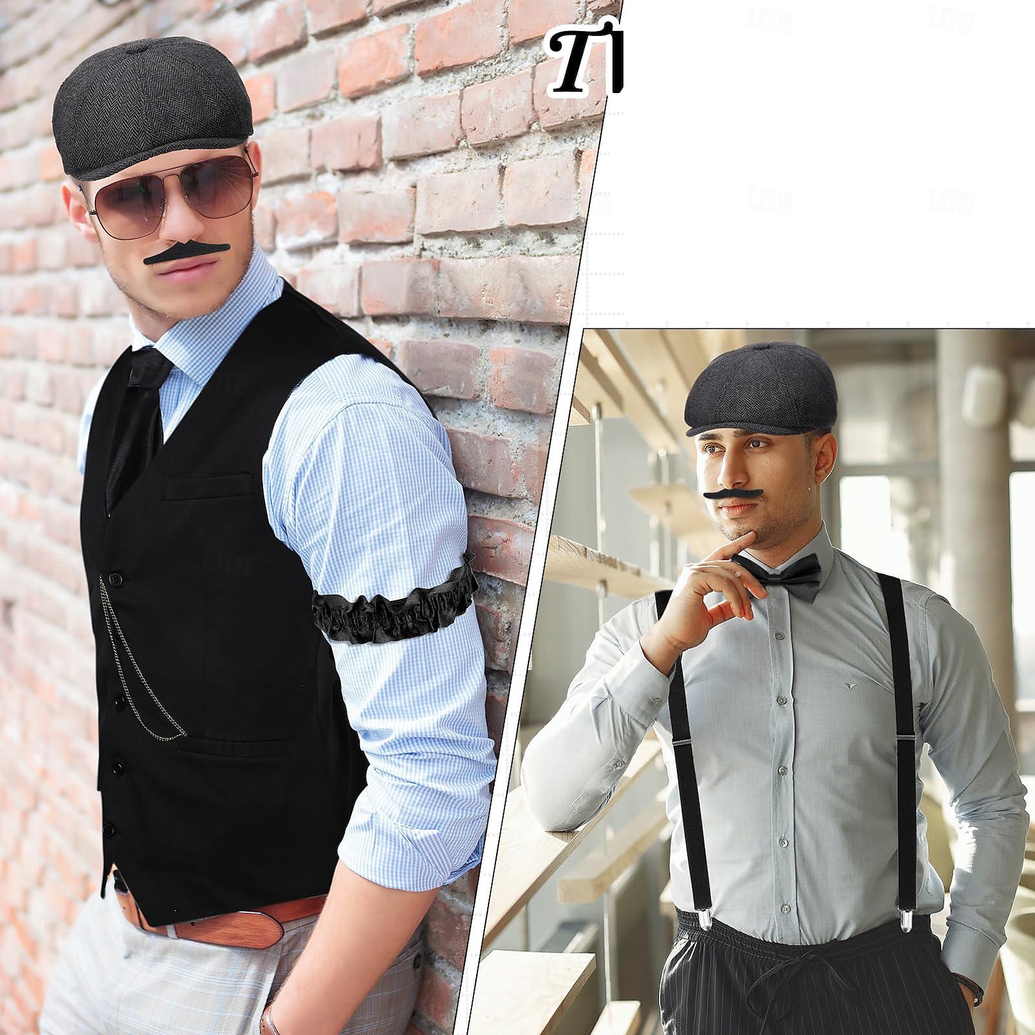 Retrò Vintage Anni Ruggenti Anni 1920 Abiti Gilet Cappello Panama Il grande Gatsby Charleston Gentiluomo Moda Per uomo Natale Halloween Carnevale Balli di fine anno Addio al Nubilato Festival Adulti del 2025 a $41.99 –P2