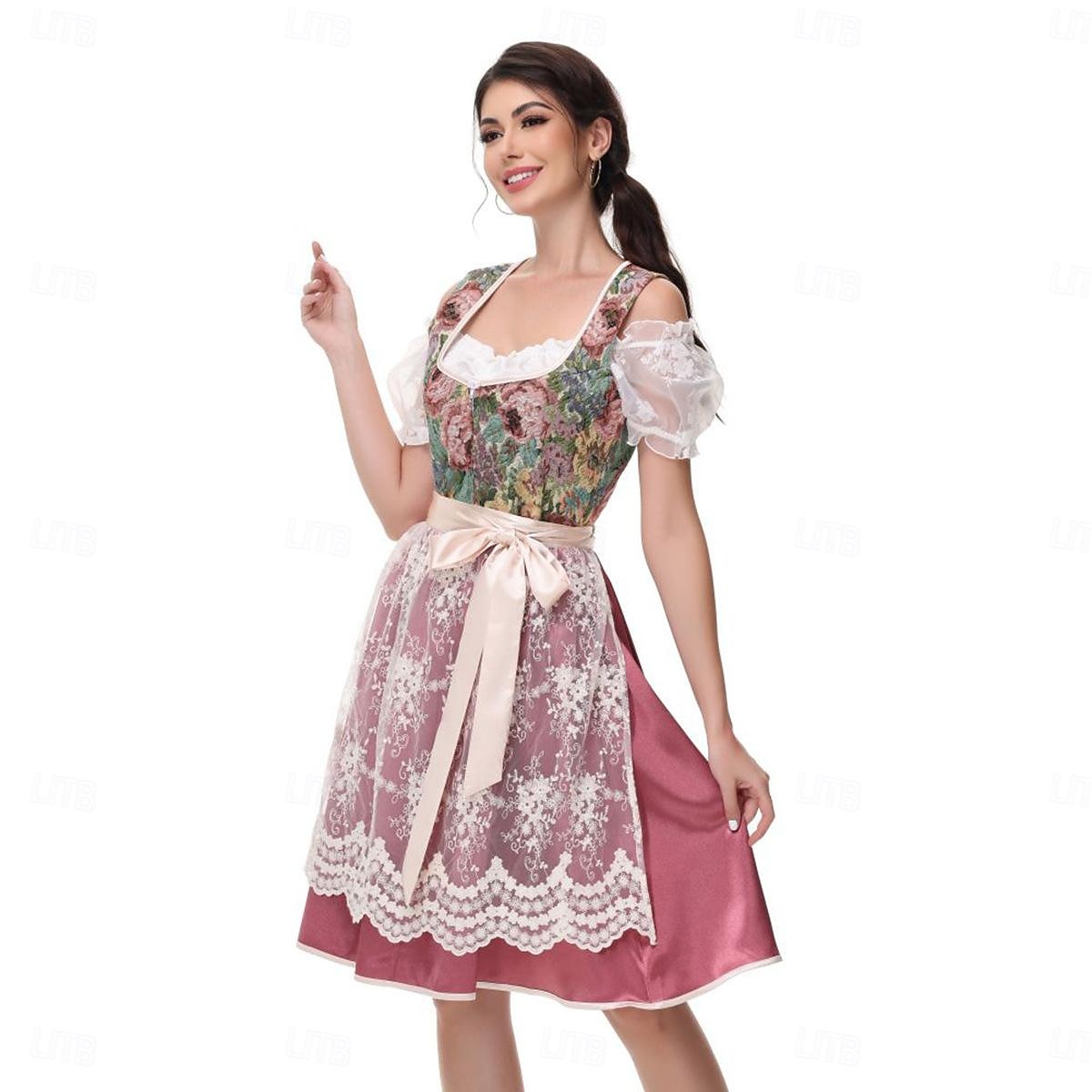 Női Karneváli Oktoberfest Sör Jelmez Dirndl Trachtenkleider Szobalány Német München Wiesn Hagyományos Stílusú Ruhával Oktoberfestre 2025 - $55.99 –P4