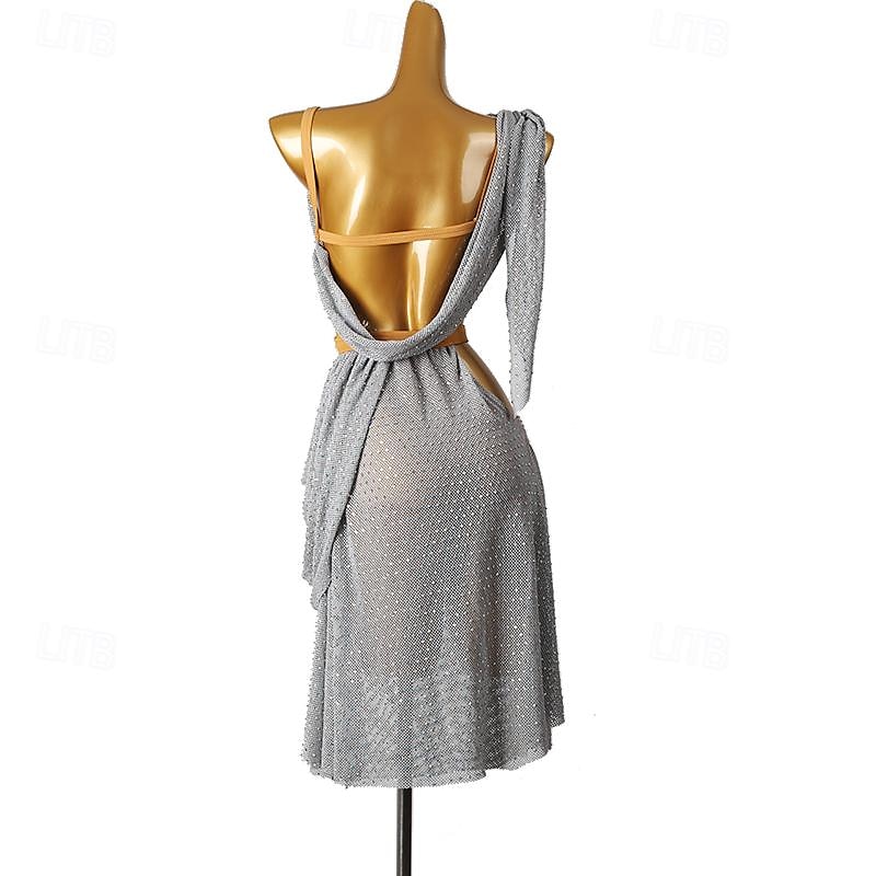 Danse latine Robe Cristaux / Stras Femme Utilisation Usage quotidien Sans Manches Spandex de 2025 ? $168.99 –P5