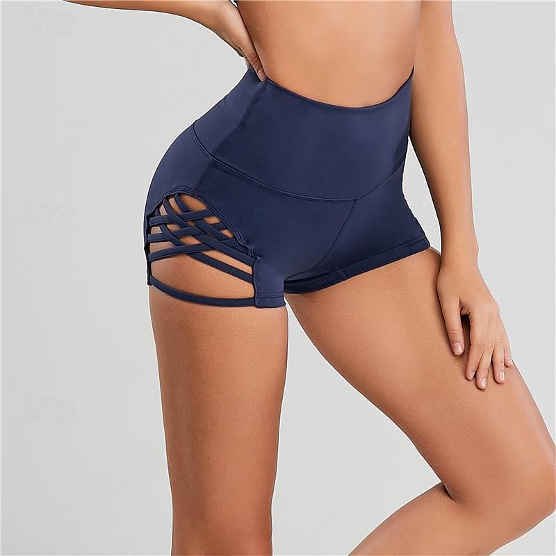 Pentru femei Pantaloni Sport de Sală Pantaloni scurți de yoga Pantaloni scurți de antrenament Eliminat Talie Înaltă Yoga Gimnastică antrenament Pilates Pantaloni scurți Negru Vișiniu Albastru Închis 2025 - $20.99 –P7
