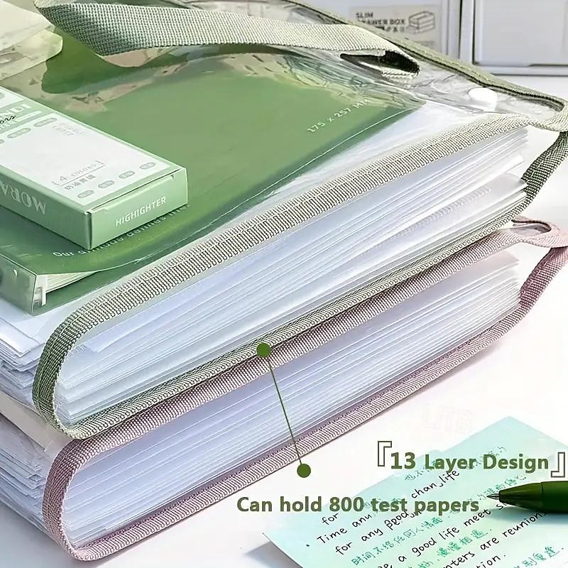 2025年 A4 フォルダー 紙 収納バッグ 透明 携帯用 オルガンバッグ 学生情報収納バッグ 多層 大容量 コレクション – $21.99 –P3