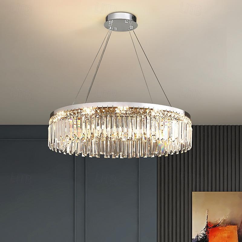 Chandelier LED 50/80cm Crystal Ceiling Light Circle Design Unique Design Flush Mount Lights Stainless Steel LED Nordic Style 110-240V 2025 - $429.99 –P1