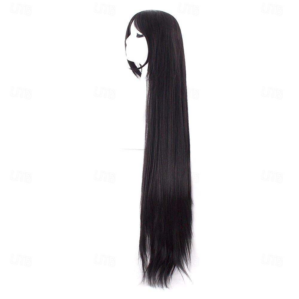 Peruca de Cosplay Longa Lisa com Franja Obliqua de 40 Polegadas 100 cm Perucas de Festa de Halloween de 2025 por GBP £10 –P2