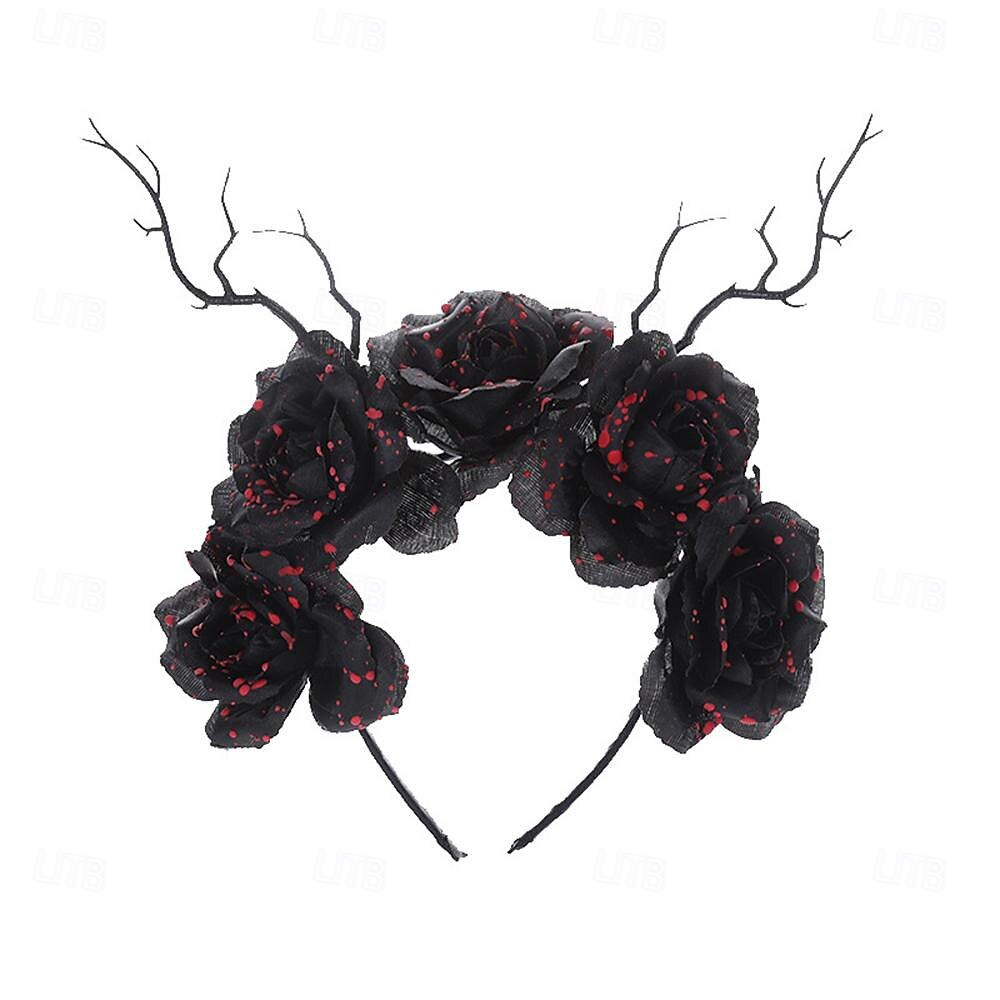 fascia per capelli con corna di teschio di halloween, decorazione per feste, accessori per capelli del 2025 a $17.49 –P4