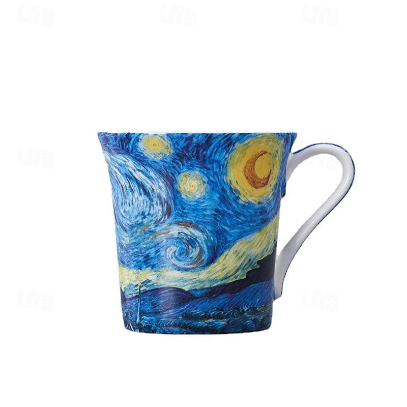 Caneca van gogh bone china - xícara de café de cerâmica criativa e artística com famoso design de pintura a óleo - caneca de porcelana em caixa de presente exclusiva para uso doméstico de 2026 por $27.99 –P5