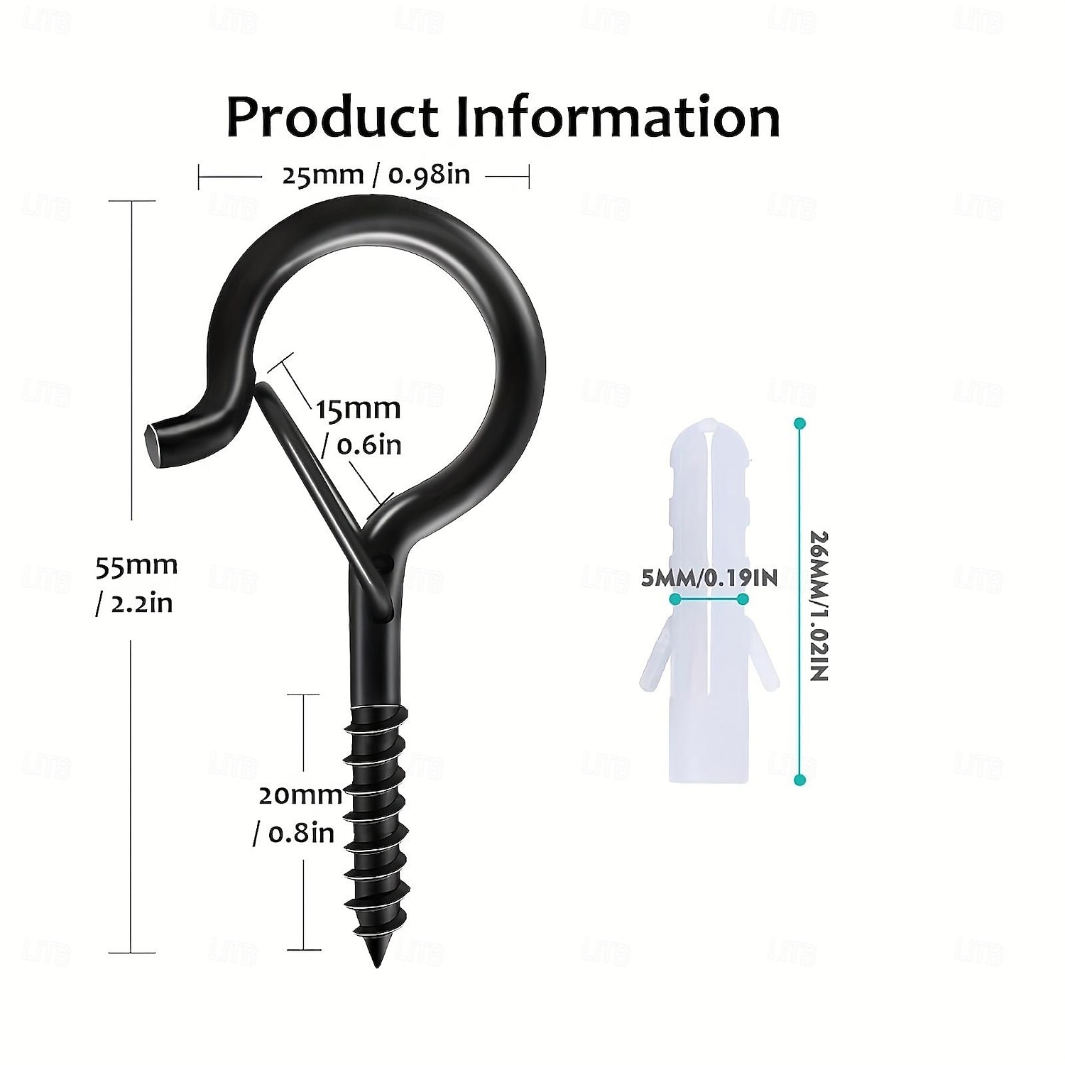 20pcs Q-Hanger Screw Hooks with Safety Buckles - Fashion Metal Outdoor Lights Hanging Kits for Christmas Fairy & String Lights - Easy Release, 2.2 Inch Length 2025 - $21.99 –P6