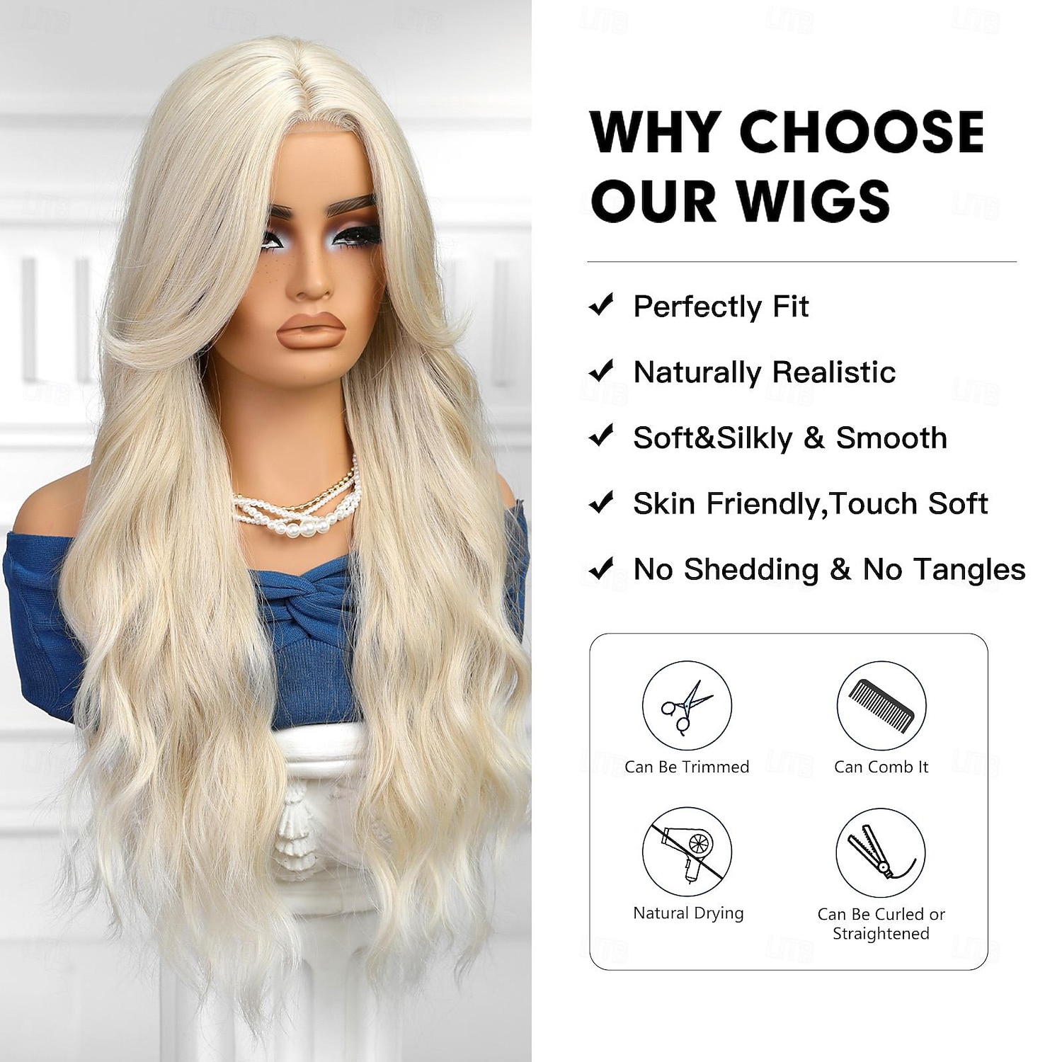 Synthetic Lace Wig Body Wave Style 30 inch Blonde Middle Part U Part Wig Women's Wig Light golden 2026 - $42.99 –P4