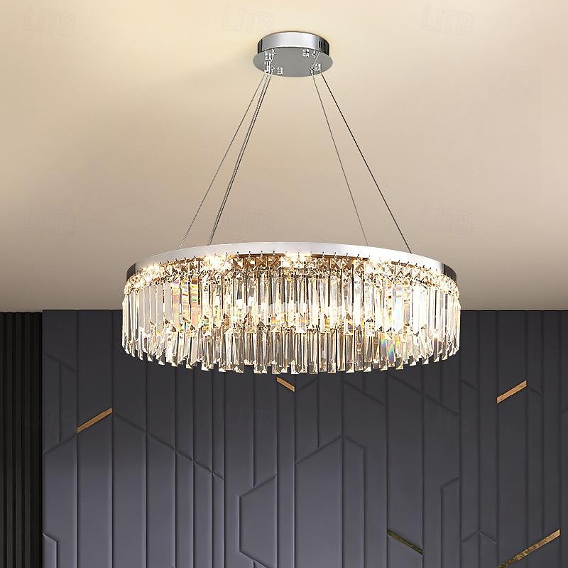 Chandelier LED 50/80cm Crystal Ceiling Light Circle Design Unique Design Flush Mount Lights Stainless Steel LED Nordic Style 110-240V 2025 - $429.99 –P2