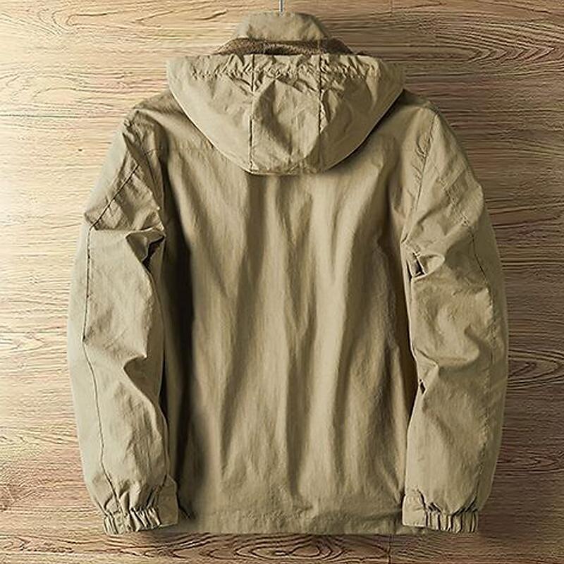 Herren Soft Shell Jacke Wanderjacke Draussen Windundurchlässig Wasserdicht Kapuzenshirt Windbreaker-Jacke Camping / Wandern / Höhlenforschung Reisen Schwarz Armeegrün Marinenblau Khaki Grau 2025 - $34.99 –P6