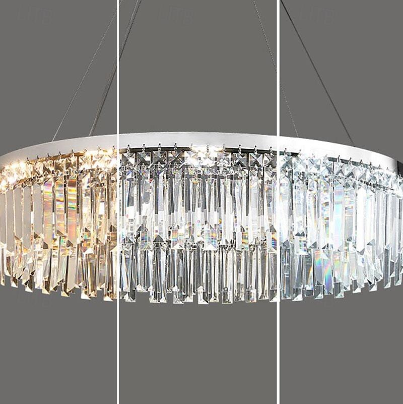 Chandelier LED 50/80cm Crystal Ceiling Light Circle Design Unique Design Flush Mount Lights Stainless Steel LED Nordic Style 110-240V 2025 - $429.99 –P6