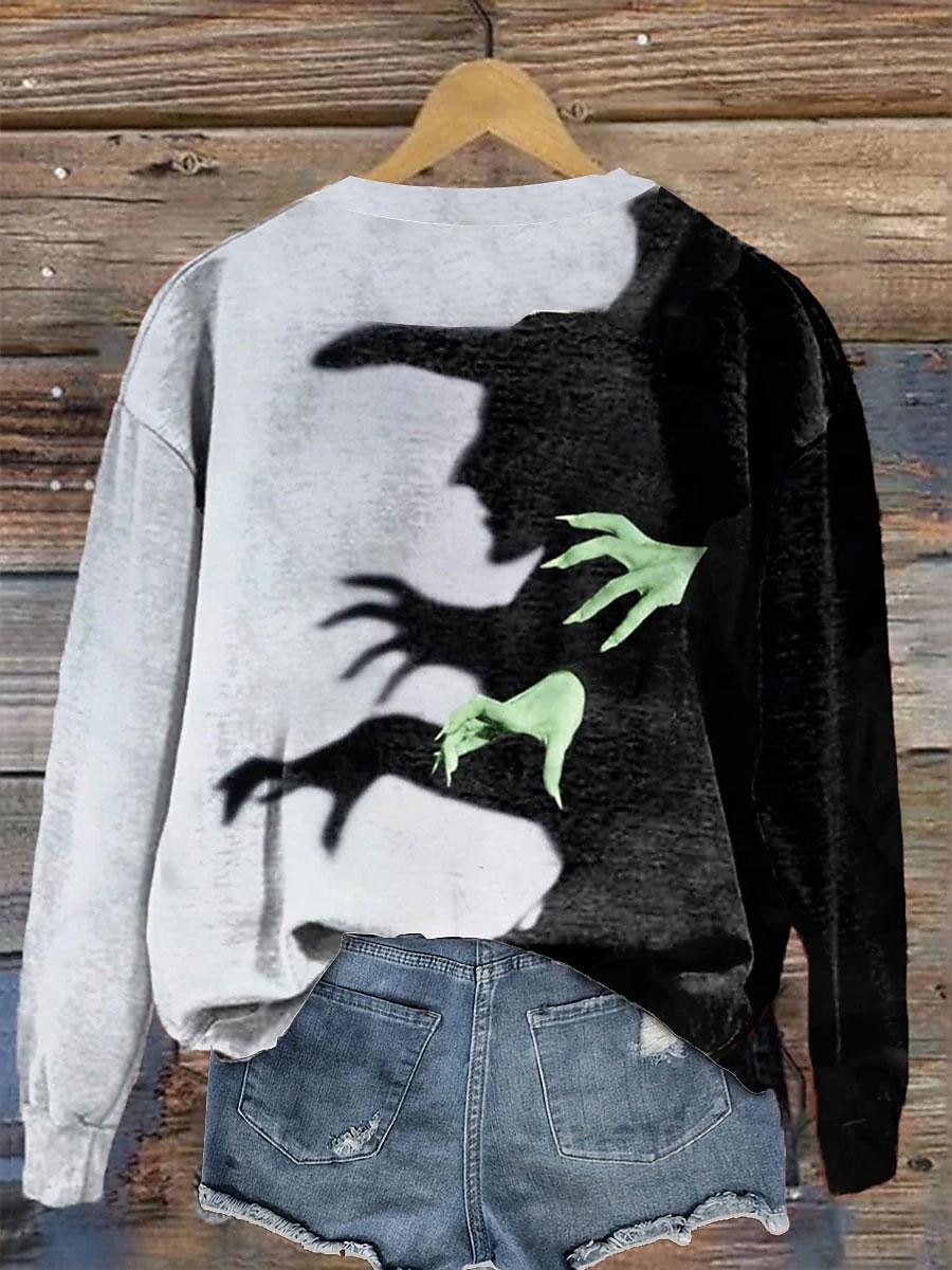 Per donna maglietta Color Block Stampa Halloween Giornaliero Informale Manica lunga Girocollo Viola Primavera Autunno inverno del 2025 a $25.99 –P2