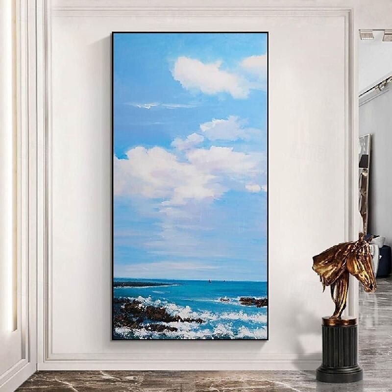 großes abstraktes Segelboot-Ölgemälde handgefertigte Leinwand Wandkunst nautische Meereslandschaft Ölgemälde auf Leinwand moderne Meereslandschaft Ölgemälde Wandkunst Gemälde für Wohnzimmer 2025 - $75.99 –P1