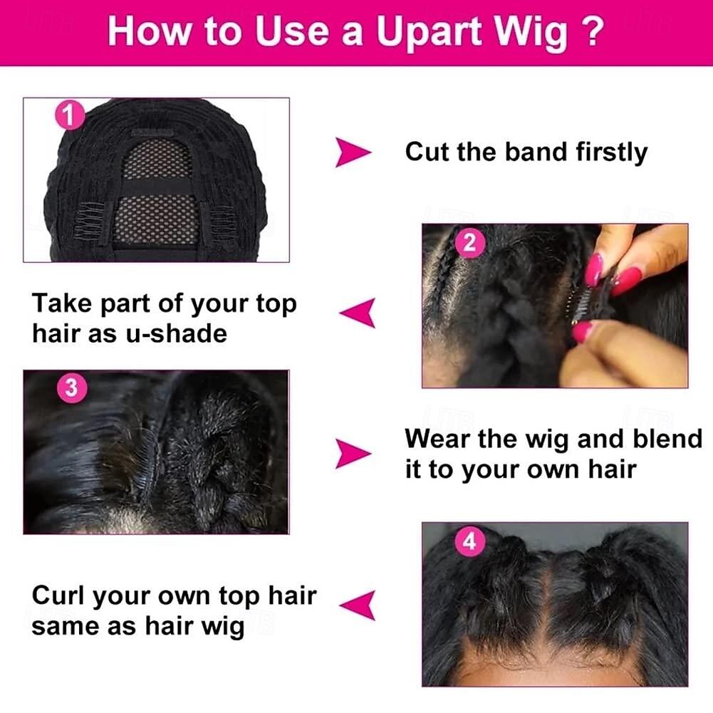 Remy Human Hair Wig Short U Part Straight Bob U Part Short Bob Natural Color Women Soft Easy dressing Capless Brazilian Hair Women's Natural Black #1B 8 inch 10 inch 12 inch Christmas Gifts Vacation 2025 - $99.99 –P5