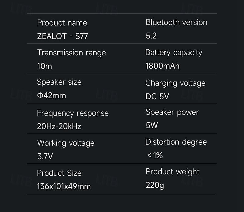 ZEALOT S77 Luidspreker voor buiten Bluetooth Speaker Bluetooth TF-kaart Voor buiten Waterbestendig Stereogeluid Spreker Voor PC Laptop Mobiele telefoon 2025 - $57.99 –P13