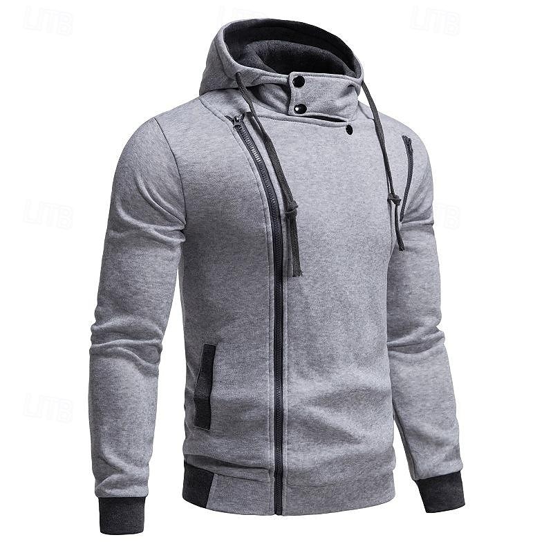 Men's Hoodie Full Zip Hoodie Wine Hooded Color Block Patchwork Sports & Outdoor Daily Holiday Polyester Streetwear Basic Casual Spring & Fall Clothing Apparel Hoodies Sweatshirts Long Sleeve 2025 - $15.99 –P11