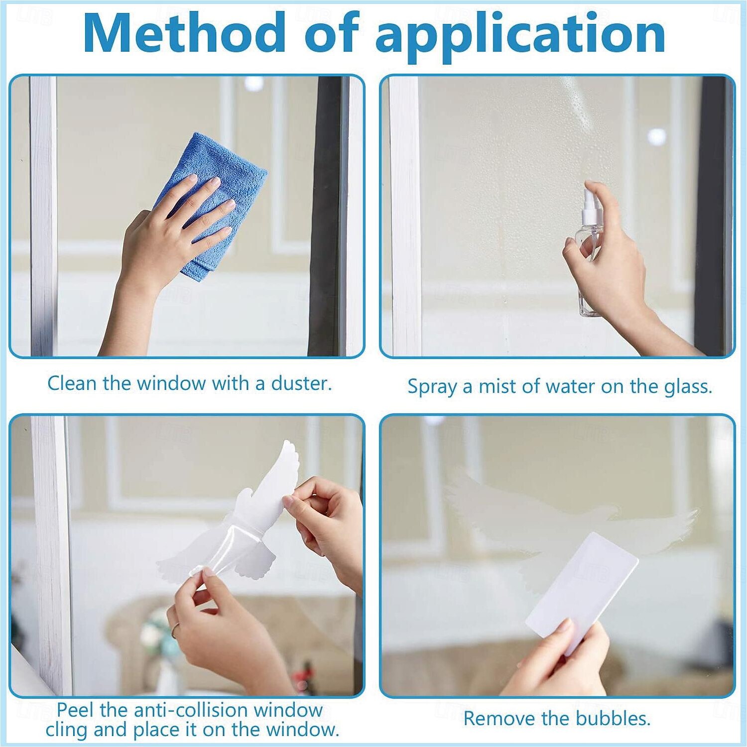 16 шт./компл. наклейки на стену и наклейки на окна с изображением колибри, черные наклейки на стекло из ПВХ без клея, декор для предупреждения столкновений с птицами, легкое очищение и приклеивание оконных украшений 2026 - $9.99 –P3