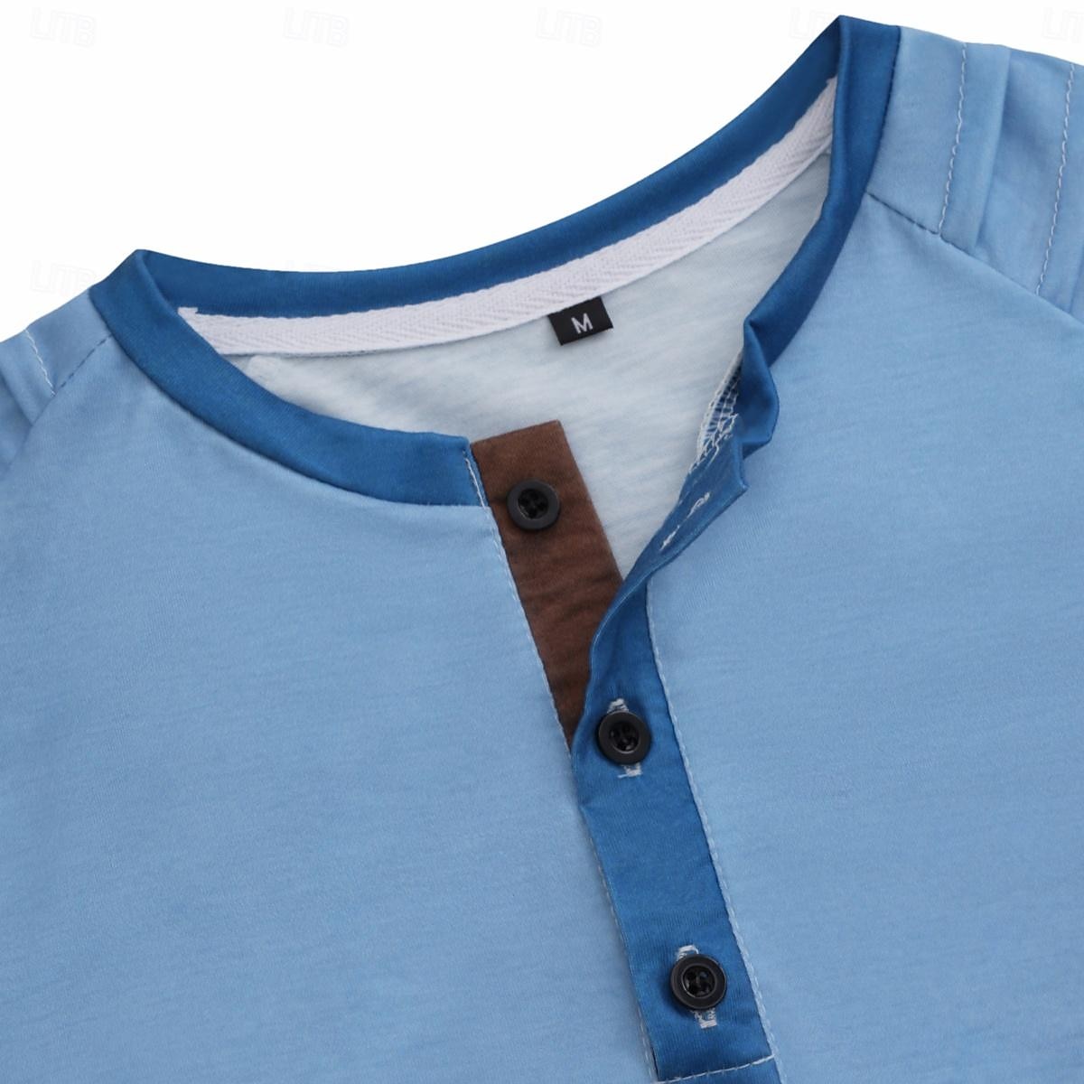 Voor heren T-shirt Effen Slank geplooid Opstaande boord Straat Vakantie Korte Mouw Veters Kleding Modieus Ontwerper Basic 2025 - $17.99 –P4