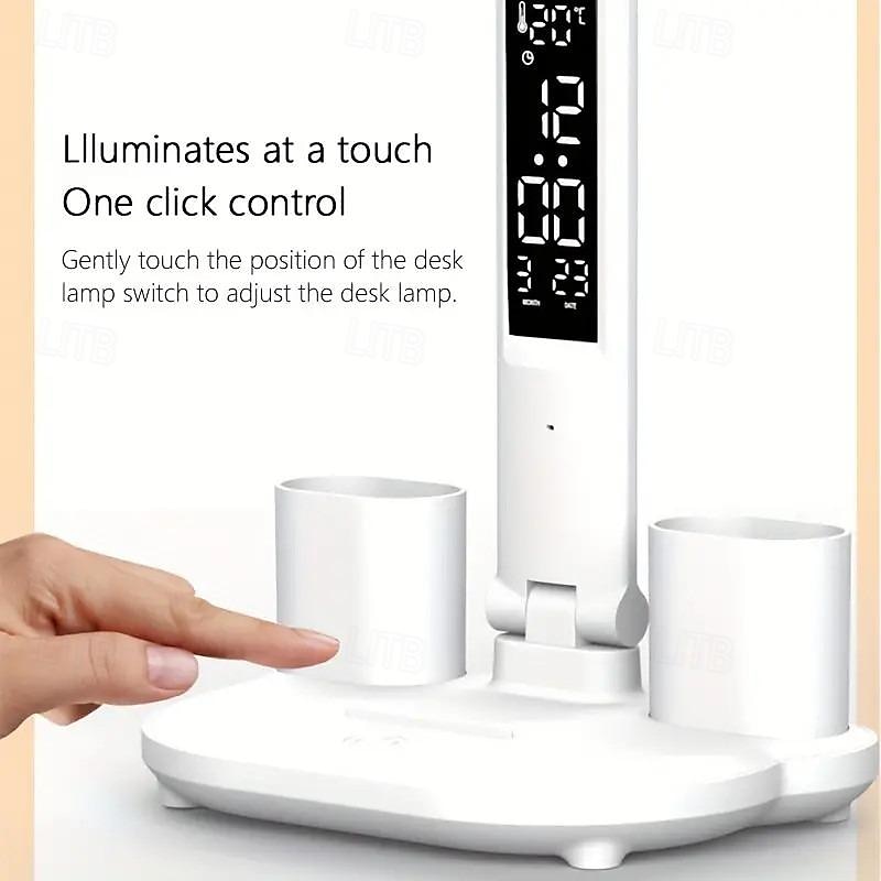 Multi-Functional Eye Protection Desk LED Lamp Study Lamp with Electric Fan Plug-In Operation White 2025 - $29.99 –P8