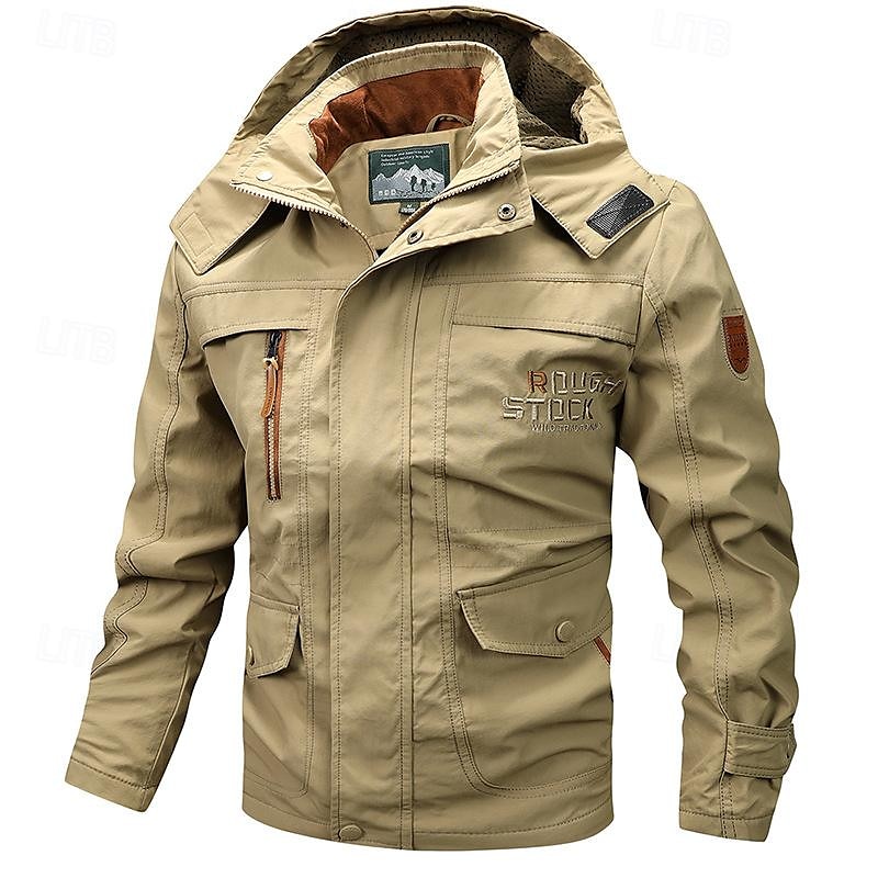 Per uomo Giacca da esterno Giacca cargo Giacca con cappuccio Giacca tattica Esterno Giornaliero Rimovibile Morbido Tasche multiple Primavera & Autunno Liscio Informale Comodo Con cappuccio Standard del 2025 a $67.99 –P1