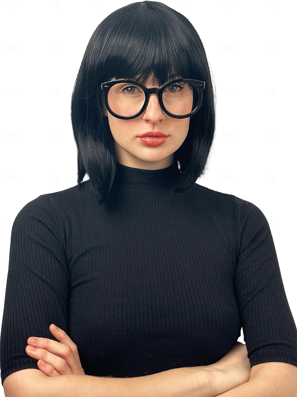 Incredibile parrucca Edna Mode parrucca bob nera con frangia parrucca degli anni '20 costume parrucche flapper 1920 per donne - parrucca ragazza costume cosplay per donne parrucche di Halloween del 2025 a $11.99 –P2
