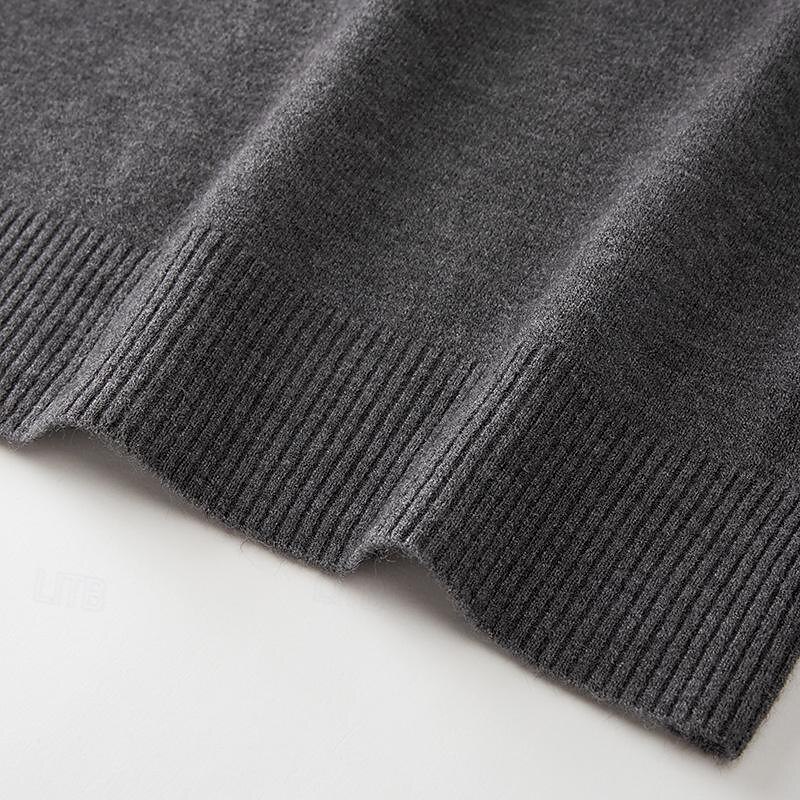 Men's Pullover Sweater Jumper Knit Sweater Ribbed Knit Regular Knitted Plain V Neck Fashion Basic Daily Wear Date Clothing Apparel Fall & Winter Black White S M L 2025 - $33.99 –P7